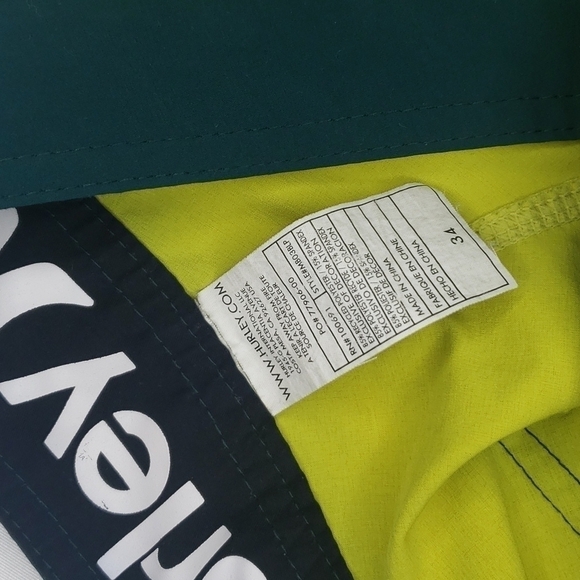 FREE with Purchase HURLEY Neon Board Shorts Drawstring Stripes - Picture 8 of 8